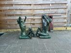 Bronzen eettafel met twee vrouwen, Ophalen, 100 tot 150 cm, 50 tot 100 cm, Zo goed als nieuw