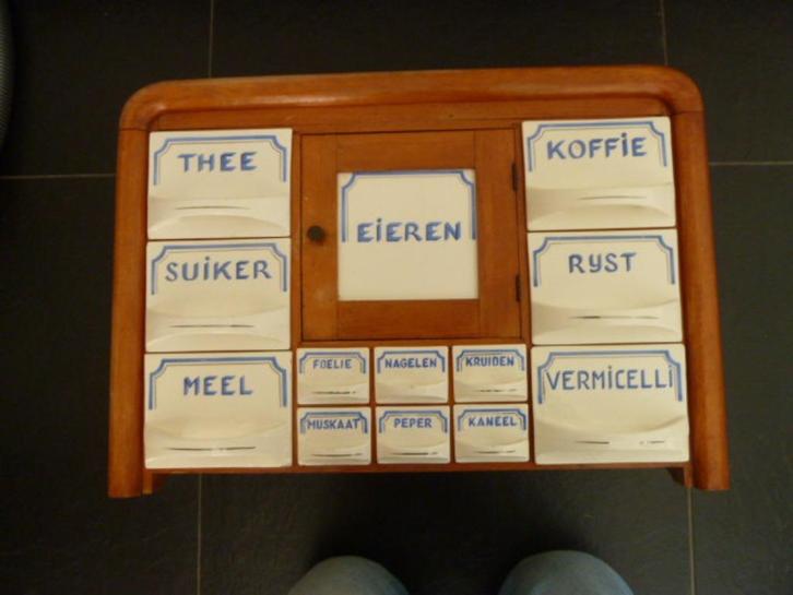 Antiek thee, koffie, eieren kruidenrekje keukenrekje, Antiek en Kunst, Antiek | Keukenbenodigdheden, Ophalen