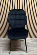 4 Velvet eetkamerstoelen, Huis en Inrichting, Stoelen, LaVe Outlet, Zwart, Nieuw, Ophalen of Verzenden