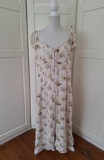 Ecru kleurige floral bloemen carmen doorknoop jurk XL, Kleding | Dames, Jurken, Beige, Maat 46/48 (XL) of groter, Ophalen of Verzenden