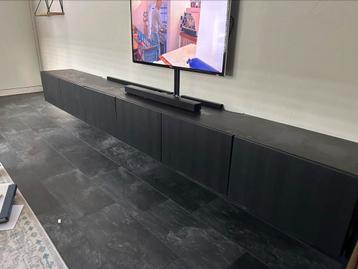 2x Tv meubel besta 180x42x38 zwartbruin