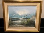 Schilderij duinen strand en zee, Antiek en Kunst, Kunst | Schilderijen | Klassiek, Ophalen