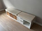 Witte KALLAX bank met kussens en manden, Ophalen, Gebruikt, Twee, Wit