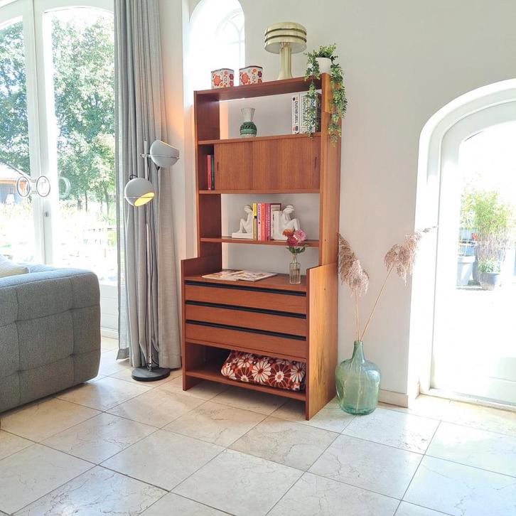 Vintage KLM Cadovius Systeemkast Jaren 60, Huis en Inrichting, Kasten | Boekenkasten, Gebruikt, 100 tot 150 cm, 150 tot 200 cm