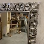 Barok Spiegel – houten lijst zilver - 120 x 80 cm- TTM Wonen, 50 tot 100 cm, 100 tot 150 cm, Rechthoekig, Ophalen of Verzenden
