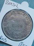 Brazilië 2000 Reis 1852 Pedro II  - Zilver, Postzegels en Munten, Munten | Amerika, Zilver, Zuid-Amerika, Losse munt, Verzenden