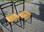 4st VINTAGE HOUTEN STOELEN | GIO PONTI STIJL, Ophalen, Gebruikt, Bruin, Vier