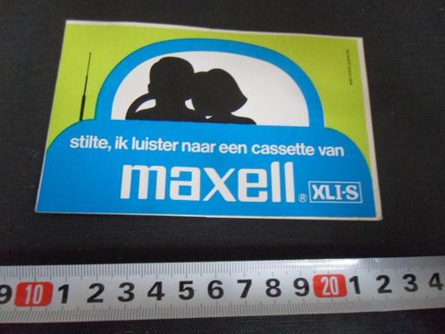 sticker MAXELL XLI-S audio cassette ik luister naar een *, Verzamelen, Stickers, Zo goed als nieuw, Bedrijf of Vereniging, Ophalen