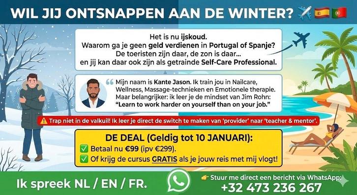 BEN JE DEZE WINTER OOK ZO BEU? ONTSNAP NAAR DE ZON! ️, Vacatures, Vacatures | Uiterlijke verzorging, Overige niveaus, Starter