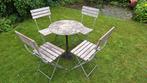bistro set zonder tafeltje, Ophalen, Gebruikt, Hout, 4 zitplaatsen