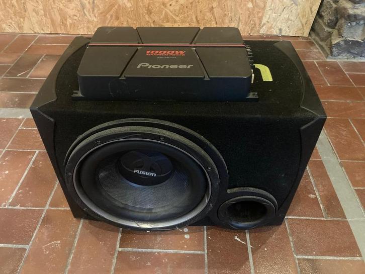Fusion Subwoofer + Pioneer 1000W Versterker – Complete Set, Auto diversen, Autospeakers, Gebruikt, Ophalen