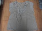 MS MODE leuke beige blouse met korte mouwen maat 48 / XXL XL, Ophalen of Verzenden, MS Mode, Gedragen, Blouse of Tuniek