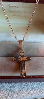 Antieke ketting, Damascener Toledo goud kruisje, Ophalen of Verzenden, Goud, Ketting