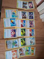117 pokemonkaarten plus bewaarblik, Ophalen of Verzenden, Gebruikt
