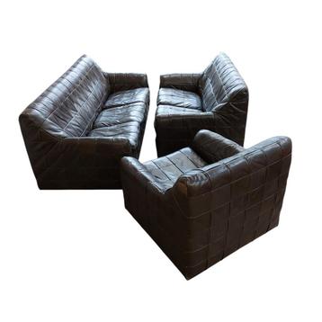 Vintage leren patchwork zitgroep Artima (setprijs) beschikbaar voor biedingen