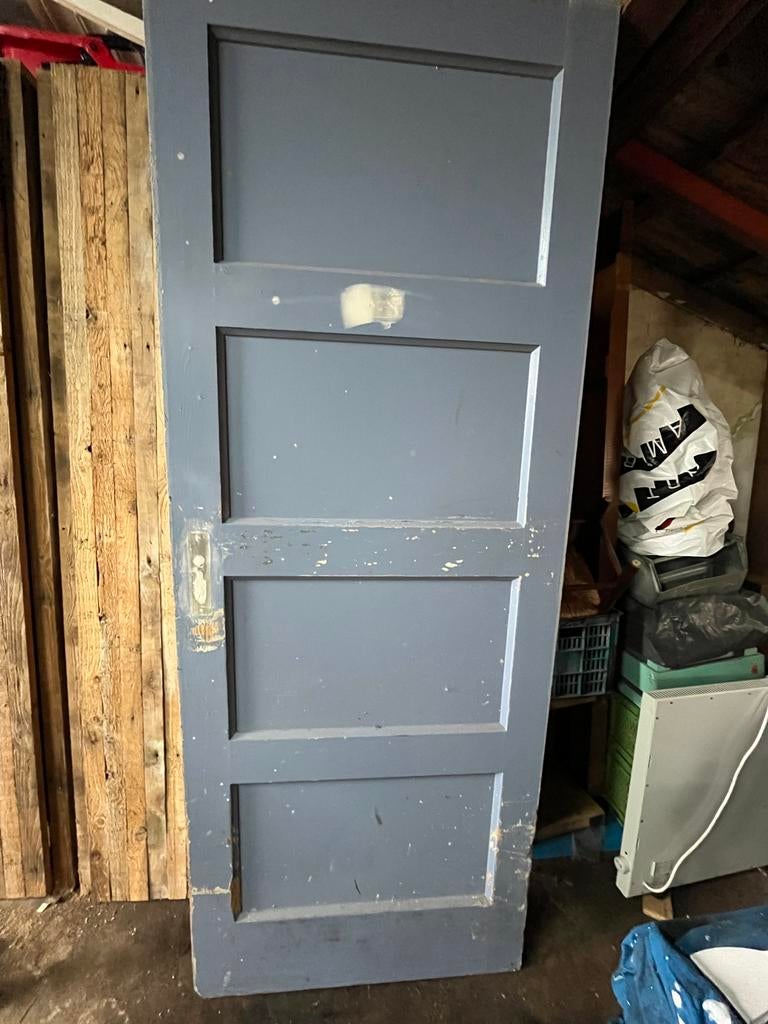 Oude paneeldeur 201x78 cm, Doe-het-zelf en Verbouw, Deuren en Horren, Ophalen, Binnendeur, 200 tot 215 cm