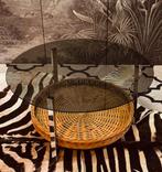 VINTAGE SPACE AGE SALONTAFEL KOFFIETAFEL CHROOM ROTAN MAND, Ophalen