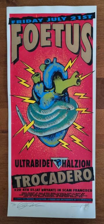 Zeefdruk concert poster Foetus - genummerd/gesigneerd -  beschikbaar voor biedingen