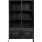 WOOOD metalen vitrinekast, Huis en Inrichting, Kasten | Vitrinekasten, Ophalen, 50 tot 100 cm, Glas, 150 tot 200 cm
