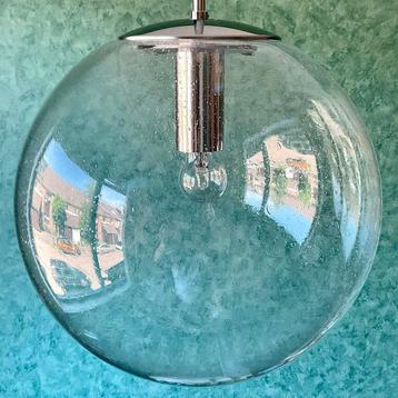 XL 70’s Glashütte Limburg Globe Hanglamp New Old Stock Ø40CM beschikbaar voor biedingen