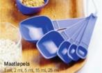 Tupperware Maatlepels 1 ml, 2ml, 5 ml, 15 ml, 25 ml, NIEUW, Huis en Inrichting, Nieuw, Overige typen, Blauw, Ophalen of Verzenden