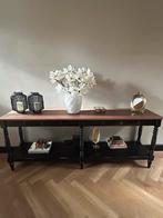Sidetable Rofra, Zwart met Oud Look, 210cm, Ophalen, Gebruikt, 200 cm of meer, Overige houtsoorten