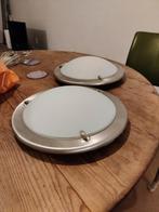 Plafond lamp / plafonnière E27 matglas zilver, Huis en Inrichting, Lampen | Plafondlampen, Ophalen of Verzenden, Gebruikt, Glas