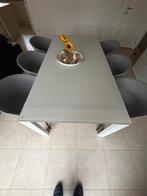 Tafel Joli mat wit glas, Ophalen, 100 tot 150 cm, 200 cm of meer, Zo goed als nieuw