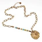 Kompas ketting Dames Stalen Goud Kleur Ovale Schakelsketting, Birgitta-Gracht 33, 6465 EL Kerkrade, Nederland, Verzenden, Nieuw