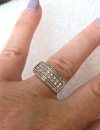 Maat 17,75- Prachtige zilveren (925) ring vol met ZIRKONIA'S, Ophalen, Zo goed als nieuw, 17 tot 18, Dame