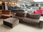Velours velvet bank 280cm met poef 95x80cm