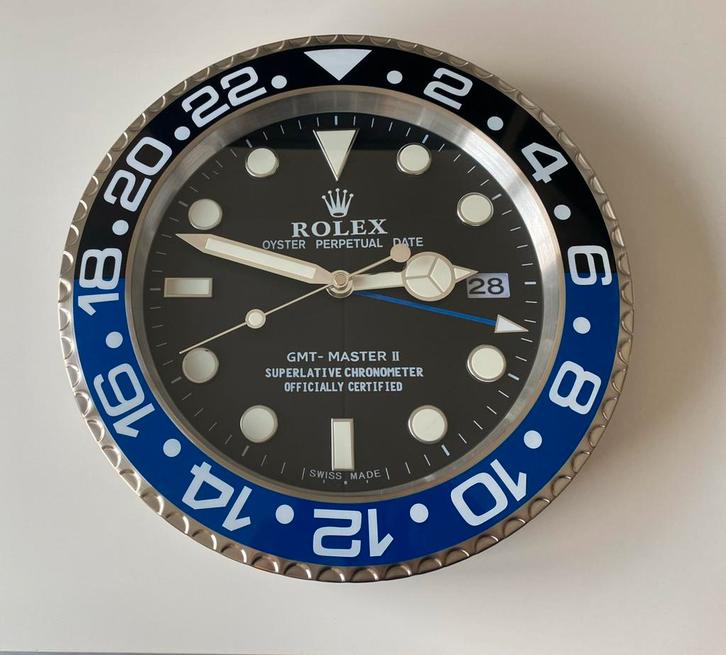 Rolex GMT - Master II - Batman - Wandklok - Nieuw!, Huis en Inrichting, Woonaccessoires | Klokken, Nieuw, Wandklok, Analoog, Verzenden