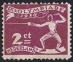 Nederland 1 zegel Olympiade 1928 ongebruikt + plakker, Postzegels en Munten, Postzegels | Nederland, Verzenden, T/m 1940, Postfris
