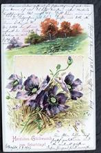 Reliefkaart Klaprozen (of anemonen?), 1907, Verzamelen, Verzenden, Voor 1920, Gelopen, Natuur