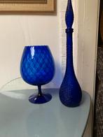 Jaren 60 Empoli vazen in prima staat, Huis en Inrichting, Gebruikt, Blauw, Ophalen of Verzenden, Glas