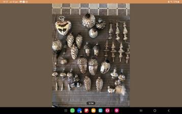54 Prachtige armeluis zilverkleurige kerstballen ornamenten  beschikbaar voor biedingen