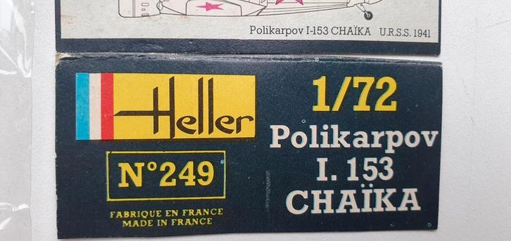 Heller no. 249 polikarpov I 153 Chaika, Hobby en Vrije tijd, Modelbouw | Vliegtuigen en Helikopters, Zo goed als nieuw, 1:72 tot 1:144