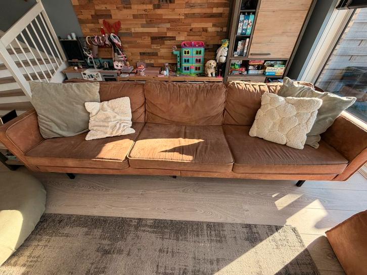 Be Pure Rodeo 3-zitsbank + poef, Huis en Inrichting, Banken | Bankstellen, Gebruikt, Rechte bank, Driepersoons, 250 tot 300 cm