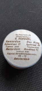 Antiek zilver- of sieraad-doosje rond, D 6,5cm,  G.Schoorl, Antiek en Kunst, Curiosa en Brocante, Ophalen of Verzenden