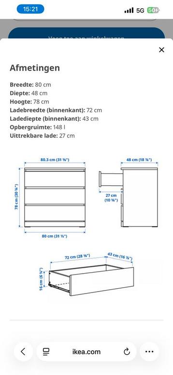 Twee ladekasten Malm ikea - afbeelding 4