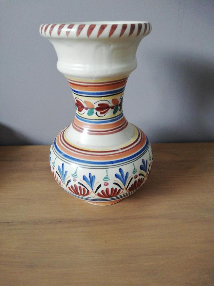Vintage Aardewerk Vaas - Handbeschilderd, Huis en Inrichting, Woonaccessoires | Vazen, Gebruikt, Overige kleuren, Minder dan 50 cm