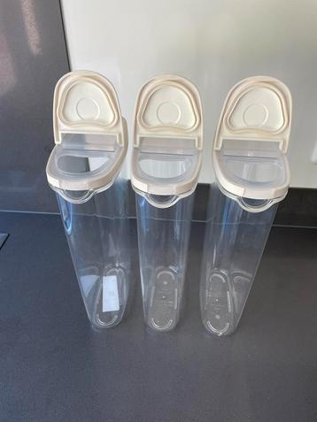 3x IKEA Voorraadpotten 30 cm / 2,3 liter - transparant wit beschikbaar voor biedingen