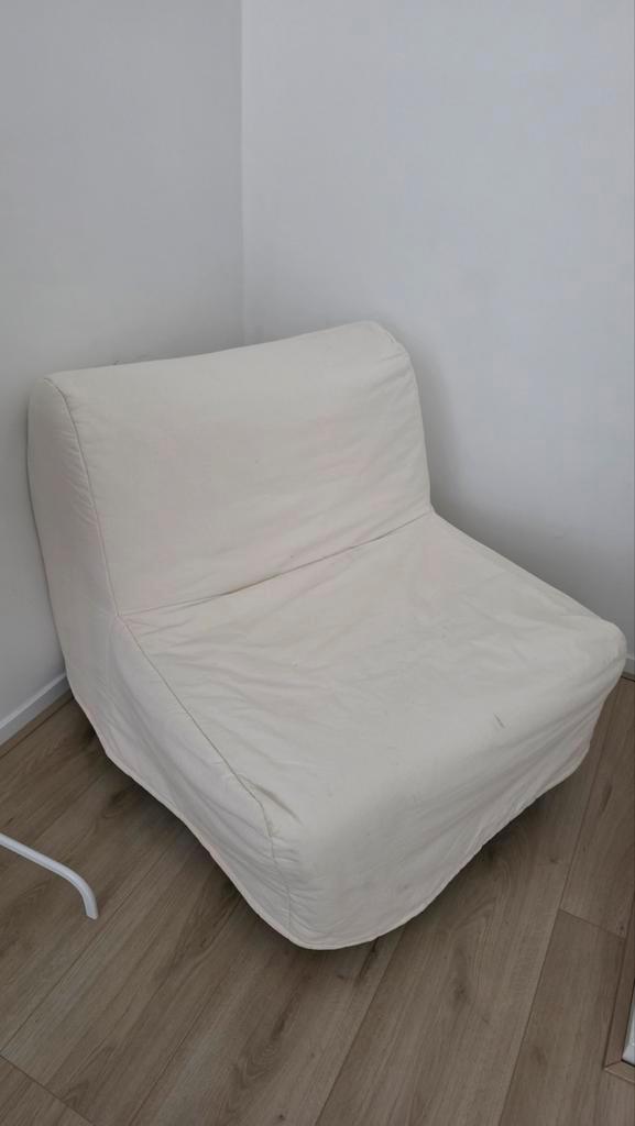 Ikea Slaapfauteuil/logeerbed., Huis en Inrichting, Slaapkamer | Slaapbanken, Zo goed als nieuw, 80 cm, 200 cm, Eenpersoons, Wit