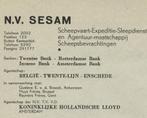 FACTUUR SCHEEPVAARTMIJ. SESAM (Kon.HOLL LLOYD), Verzamelen, Ophalen of Verzenden, Gebruikt, Overige typen