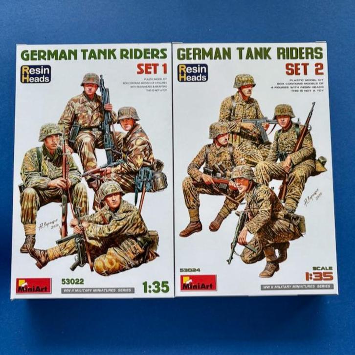 MiniArt German tank rider set 1 & 2 1/35, Hobby en Vrije tijd, Modelbouw | Figuren en Diorama's, Nieuw, 1:35 tot 1:50, Ophalen of Verzenden