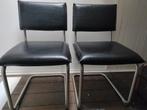 Gispen look sledestoel  / buisframe stoel 2 stuks, Ophalen, Gebruikt, Twee, Zwart