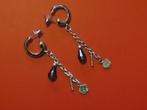 oorstekers met strass en zilverkleurige versiering +- 4,5 cm, Marktplaats@koningsieraden.nl, Overige materialen, Verzenden, Nieuw