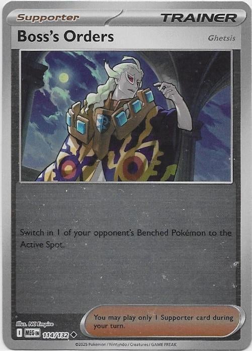 Mega Evolution,  Boss's Orders [Ghetsis] [reverse] 114/132, Ophalen of Verzenden, Nieuw, Losse kaart