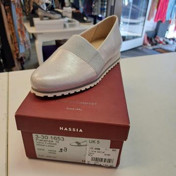 Hassia nieuwe instap schoenen zilver model Piacenza 38 44800