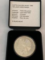 Zilver 50 gulden 1990 met certificaat, Ophalen of Verzenden, Koningin Beatrix, 50 gulden, Zilver